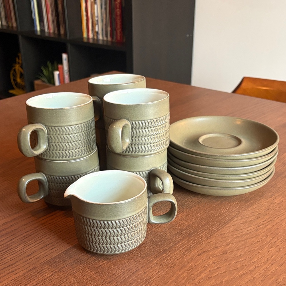DENBY - Chevron Stoneware Coffee Set